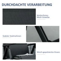 Outsunny Sonnenliege klappbar Gartenliege mit Kissen Schwerelosigkeit Liegestuhl mit 9-Fach verstellbare Rückenlehne Gartenstuhl bis 150 kg belastbar, für Garten Urlaub Outdoor Strand Pool, Schwarz(m-6)
