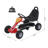 HOMCOM Kids Children Pedal Go Kart Manual Ride On Car Outdoor Fun Vehicle for 3-4 Years Old(m-3)