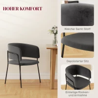 HOMCOM Polsterstuhl, modern und komfortabel, 57x53x73cm, Grau(m-5)