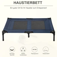 PawHut Hundeliege, Outdoor Hundesofa, Haustierbett, Schlafplatz, Katzenbett, Hundebett, 92 x 76 x 18 cm, Schwarz+Blau(m-4)