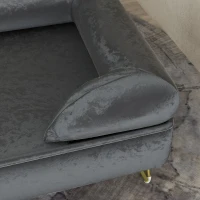 PawHut Cat Sofa Pet Couch w/ Removable Backrest, Soft Cushion, Washable Cover, for Small and Medium Sized Dogs, Grey(m-8)