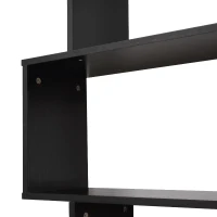 HOMCOM Estantería Librera 6 Estantes Madera Forma S 80x24x191 cm Estantes Color Negro(m-9)