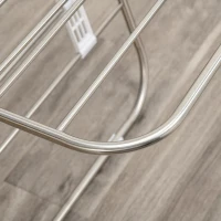 HOMCOM Wäscheständer Standtrockner faltbar 3-stufiger Flügelwäschetrockner Trockengestell Trockenständer Edelstahl Kunststoff Silber Weiß 138 x 60,5 x 112 cm(m-9)