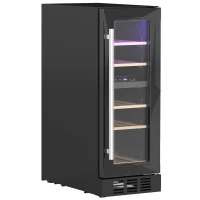 HOMCOM 16 Bottle Dual Zone 5-18℃ Wine Fridge - Black(m-11)
