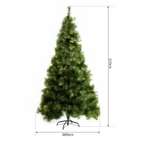 HOMCOM Albero di Natale Artificiale Foltissimo Realistico Altezza 210cm con 505 Rami Verde(m-3)