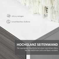HOMCOM Standschrank Aufbewahrungsschrank Mehrzweckschrank Aktenschrank Kommode 2 Schublade 3 Türen E1 Spanplatte Hochglanz Weiß+Hellgrau 117 x 36 x 74 cm(m-5)