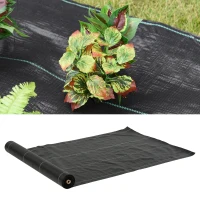 Outsunny Malla Antihierbas Malla Geotextil 1x50 m Malla de Jardín contra Malas Hierbas 100 g/m² Rollo de Malla Antimaleza Negro(m-2)