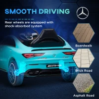 AIYAPLAY Mercedes-Benz AMG CLA 45 Licensed 12V Kids Electric Car Ride on Car w/ Remote, Suspension Lights Music Horn - Light Blue(m-7)