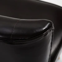 HOMCOM Divano 2 Posti in Finta Pelle Senza Braccioli Design a Righe, Divanetto 2 Posti Imbottito Salvaspazio Moderno con Gambe in Caucciù per Soggiorno Salotto, 117x56.5x77 cm, Marrone Scuro(m-7)