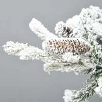 HOMCOM Weihnachtsbaum, Kunsttanne, 1,80m groß, üppige Form, realistisches Aussehen, schneebedeckte Zweige, Tannenzapfen(m-8)