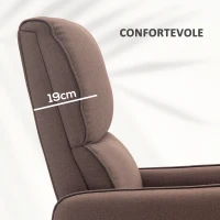 HOMCOM Poltrona Alzapersona Elettrica Reclinabile con Telecomando e Tasca in Tessuto, Marrone Scuro(m-6)
