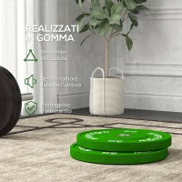 SPORTNOW Set 2 Dischi Pesi da 10kg in Gomma con Foro da 2"/5 cm per Manubri e Bilancieri, Verde(m-4)