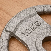 HOMCOM Juego de 6 Discos de Pesas de Acero Total de 35 kg 2x10 kg 2x5 kg 2x2,5 kg Discos Olímpicos con Orificio Central de Ø54 mm para Entrenamiento en Casa Gimnasio Plata(m-7)