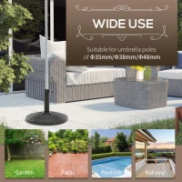 Outsunny 11.5 kg Plastic and Cement Rattan Pattern Parasol Base - Black(m-6)