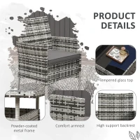 Outsunny Five-Pieces Rattan Dining Set - Mixed Grey(m-6)