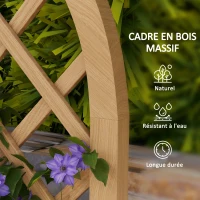 Outsunny Lot de 2 treillis en bois - panneau arc pour plantes grimpantes - dim. un panneau : 60L x 150H cm(m-6)