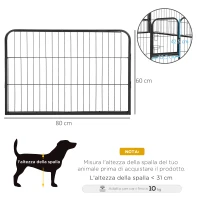 PawHut Recinto Recinzione box per Animali Cani Gatti Cuccioli Roditori Rete Gabbia di Ferro per Esterno Giardino 80x60cm 8pz(m-3)