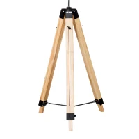 HOMCOM Stehlampe Stehleuchte Standleuchte höhenverstellbar E27, Kiefer+Polyester, 65x65x99-143cm (Grau)(m-7)