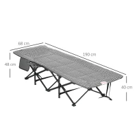Outsunny Sonnenliege, klappbar, 1 Seitentasche, 1 Getränkehalter, 68 cm x 186 cm x 48 cm, Schwarz + Weiß(m-3)