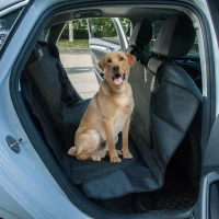 PawHut Housse de sièges arrières de voiture couverture tapis de protection imperméable chien chat 1,47 x 1,37 m tissu 600D oxford haute densité noir(m-2)