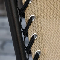 Outsunny Garden Rocking Chair Folding Recliner Outdoor Adjustable Sun Lounger Rocker Zero-Gravity Seat with Headrest Side Holder Patio Deck - Beige(m-9)