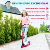 SPORTNOW Patinete Eléctrico Plegable de +6 Años Motor 120 W Autonomía 6 KM MAX 10 KM/H Ruedas de 5" - 5,5" Altura Ajustable Rojo(m-5)