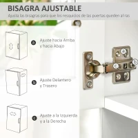 HOMCOM Mueble Aparador auxiliar de Cocina Alacena Armario de Comedor con Estantes Interiores Ajustables y Cajón 80x48x170 cm Blanco(m-8)