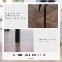 HOMCOM Lot de 2 chaises de salle à manger design moderne en tissu aspect lin et piètement métal 50 x 56 x 83 cm noir(m-5)