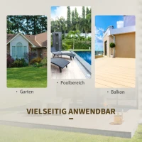 Outsunny Polyrattan Bistroset für 2 Personen Sitzgruppe Rattan Gartenmöbel Set Garnitur Braun(m-6)