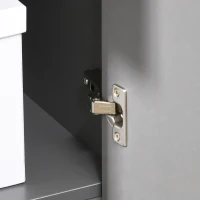 HOMCOM Computer Desk with Drawers, High Gloss Home Office Desk with Storage Cabinet, Study Workstation, 120 x 60cm, Grey(m-8)