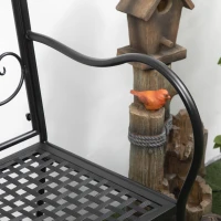 Outsunny Banc de jardin 2 places banquette extérieur terrasse patio en acier style romantique - 106 x 42 x 95 cm noir(m-6)