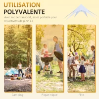 Outsunny Tente de Jardin XXL en étoile bâche Anti-Pluie Voile d'ombrage Toile de Camping 10 x 10 x 4 m Polyester Haute densité 210D imperméable bleu clair(m-6)