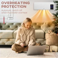 HOMCOM 2000W Wall-Mounted Heater, 18-45°C Temperature, White(m-6)