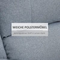 HOMCOM Relaxsessel Fernsehsessel mit Liegefunktion Liegesessel Sessel mit Verstellbarer Rückenlehne, Fußstütze TV-sessel mit Leinenoptik für Wohnzimmer Schlafzimmer, Hellgrau(m-5)
