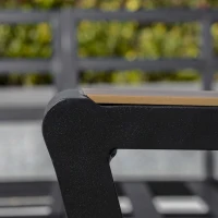 Outsunny Gartenmöbel-Set für 4 Personen, Gartenmöbel, 1 Ecksofa und 1 Couchtisch, Aluminium Schwarz + Grau(m-8)