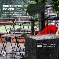 Outsunny 50,000 BTU Gas Fire Pit Table with Cover and Glass Beads, Brown(m-7)