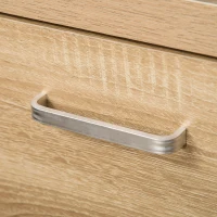 HOMCOM Nachttisch mit 2 Schubladen Nachtschrank mit Kippschutz moderner Nachtkommode Natur 48 x 39 x 52 cm(m-7)