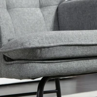 HOMCOM Linen-Look Rocking Chair and Ottoman Set - Grey(m-7)