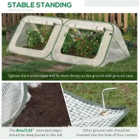 Outsunny Pop Up Mini Greenhouse with Roll Up Doors & Portable Zipper Bag for Plants Outdoor, PE Cover, 240 x 120 x 75cm(m-6)