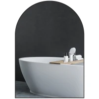 HOMCOM 50 x 70cm Arched Home Mirror - Black(m-11)