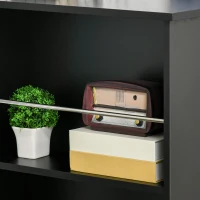 HOMCOM Mesa Alta de Bar, Mesa de Cocina con 3 Estantes Laterales, Estilo Moderno, para Comedor, Salón, 112x57x106 cm, Negro(m-9)