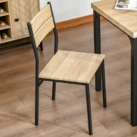 HOMCOM Ensemble table et chaises pour 2 personnes, table de cuisine avec chaises, table à manger 3 pièces avec 2 chaises encastrables, pour cuisine salon maison, bois de chêne clair(m-9)