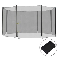 HOMCOM Red de Seguridad de Reemplazo para Trampolín Ø366 cm con Puerta con Cremallera para 8 Postes Rectos Ø366x180 cm Negro(m-11)