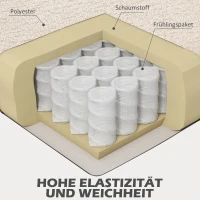 HOMCOM Zweisitzer-Sofa, komfortabel, 134x71x82 cm, Beige(m-6)