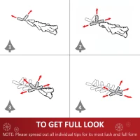 HOMCOM 5FT Artificial Fibre Optic Christmas Tree Seasonal Decoration w/ LED Lights Pre-Lit Easy Store White Blue(m-6)