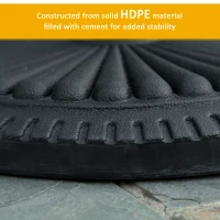 Outsunny 14kg Round Cement Parasol Base Umbrella Weight Stand Holder Fits Φ35mm,Φ38mm,Φ48mm Pole for Patio Outdoor Garden - Black(m-5)