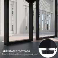 Outsunny 3 Pieces Picnic Bench Set with Table and 2 Benches, Slated Design Dining Trestle Beer Table and Seat, Black(m-5)