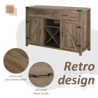 HOMCOM Freestanding Rustic Style Side Cabinet Multi-Storage w/ 2 Drawers&Cupboards Home Dining Furniture Bronze-Tone 140L x 39W x 58H cm(m-6)