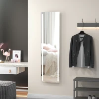 HOMCOM Full Length Dressing Mirror, LED Lighted Wall Mirror for Bedroom, Adjustable Brightness and 3 Colours, White(m-2)
