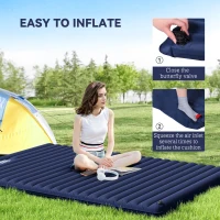 Outsunny 2 Person Camping Inflatable Mattress - Navy Blue(m-5)